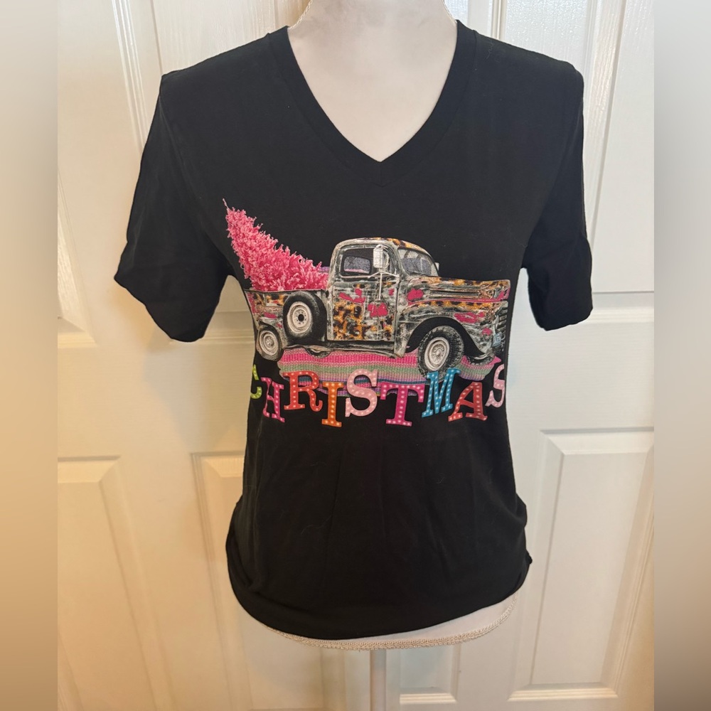 Black Christmas Truck Kids Shirt